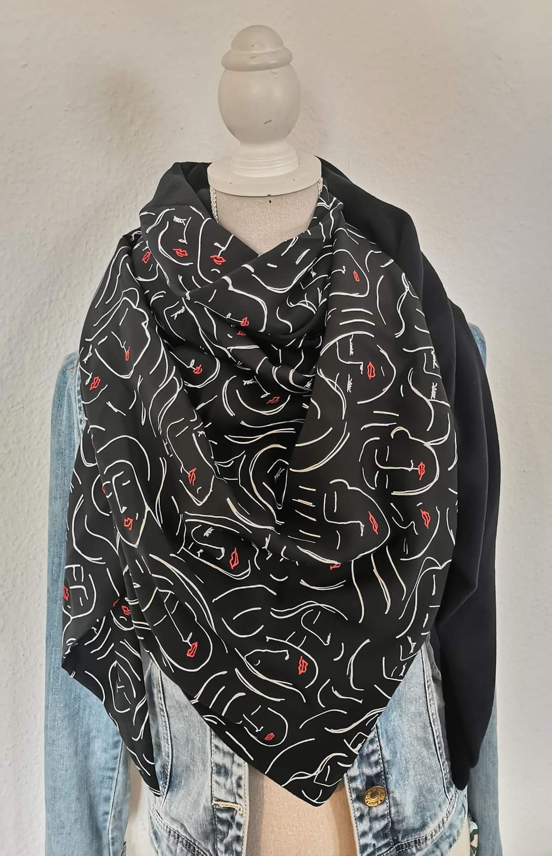 Foulard triangle doublé micropolaire